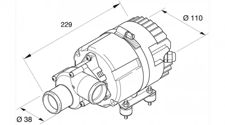 Насос жидкостный 24В Flowtronic 6000 SC, с крепежем, HYDRONIC L-II купить в Москве