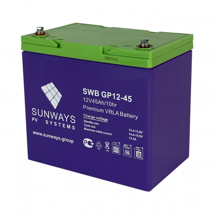 Аккумуляторная батарея SUNWAYS GP 12-45 купить в Москве